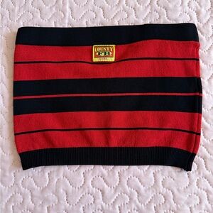 FB COUNTY Striped Bright Red Tube Top